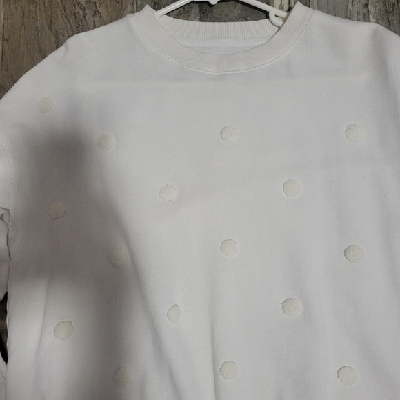 Lou & Grey sweatshirt type material with  cute polkadot textured details size m - Picture 2 of 11